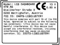 Aufkleber Funkzertifizierung Kombi Instr