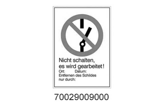 VERBOTSSCHILD ''SCHALTEN V.''