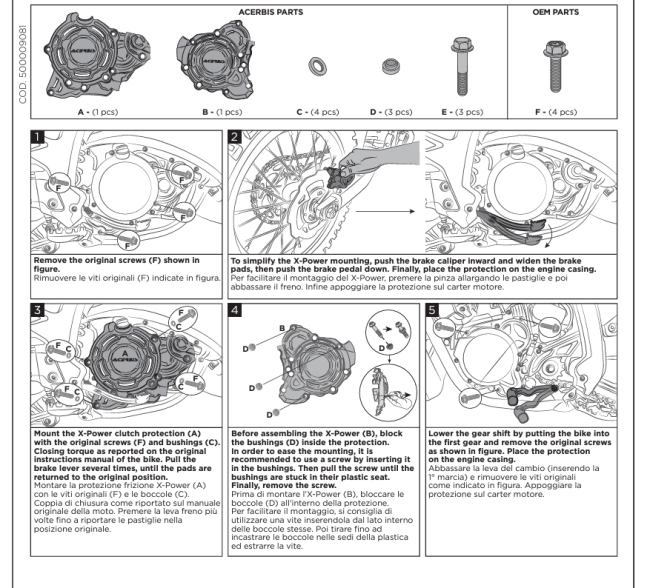 OSŁONY POKRYW SILNIKA ACERBIS X-POWER KTM EXC 250/300 '24-