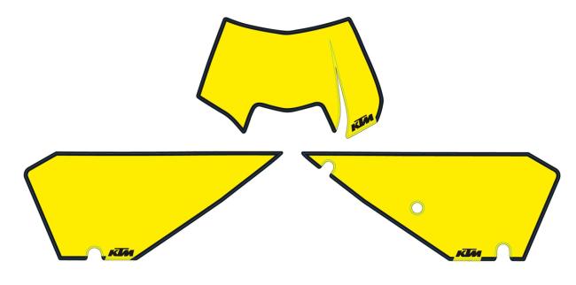 NO.PLATE BACKGR. YELLOW EXC 08